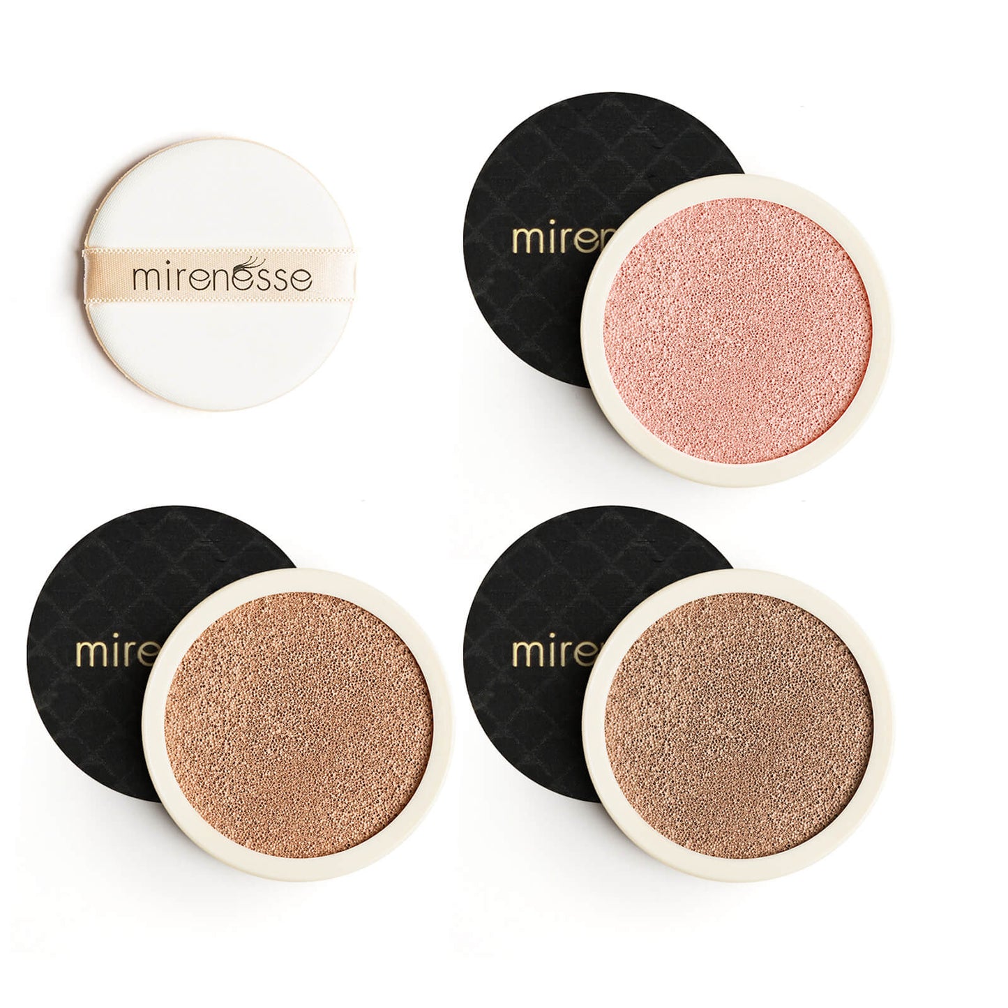 mirenesse 4 Piece Starter Collagen Cushion Foundation and Blush Mini Set - Medium 6g