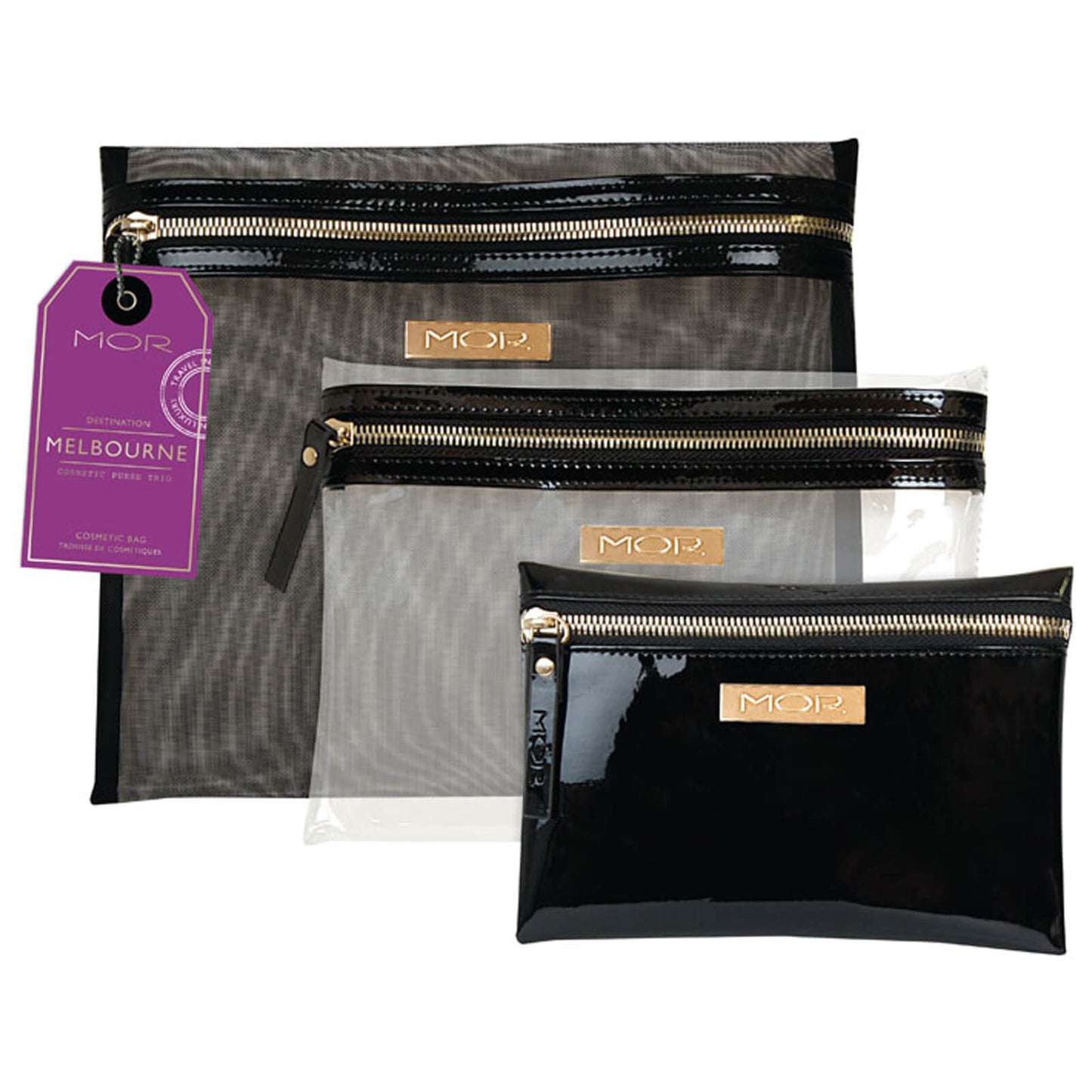 MOR Melbourne Cosmetic Purse Trio - Black