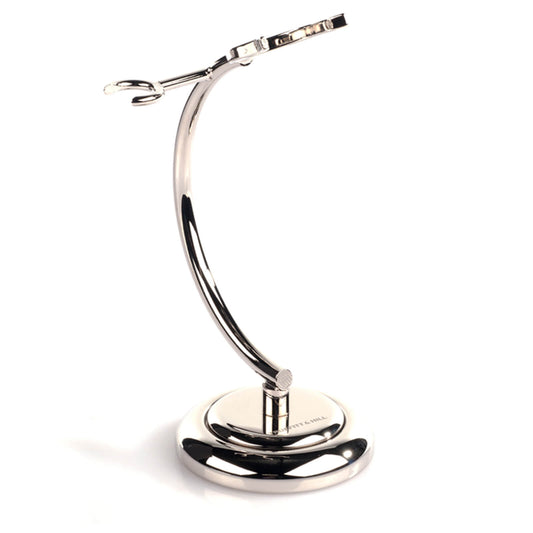 Truefitt & Hill Men's Chrome Curved Razor And Brush Stand