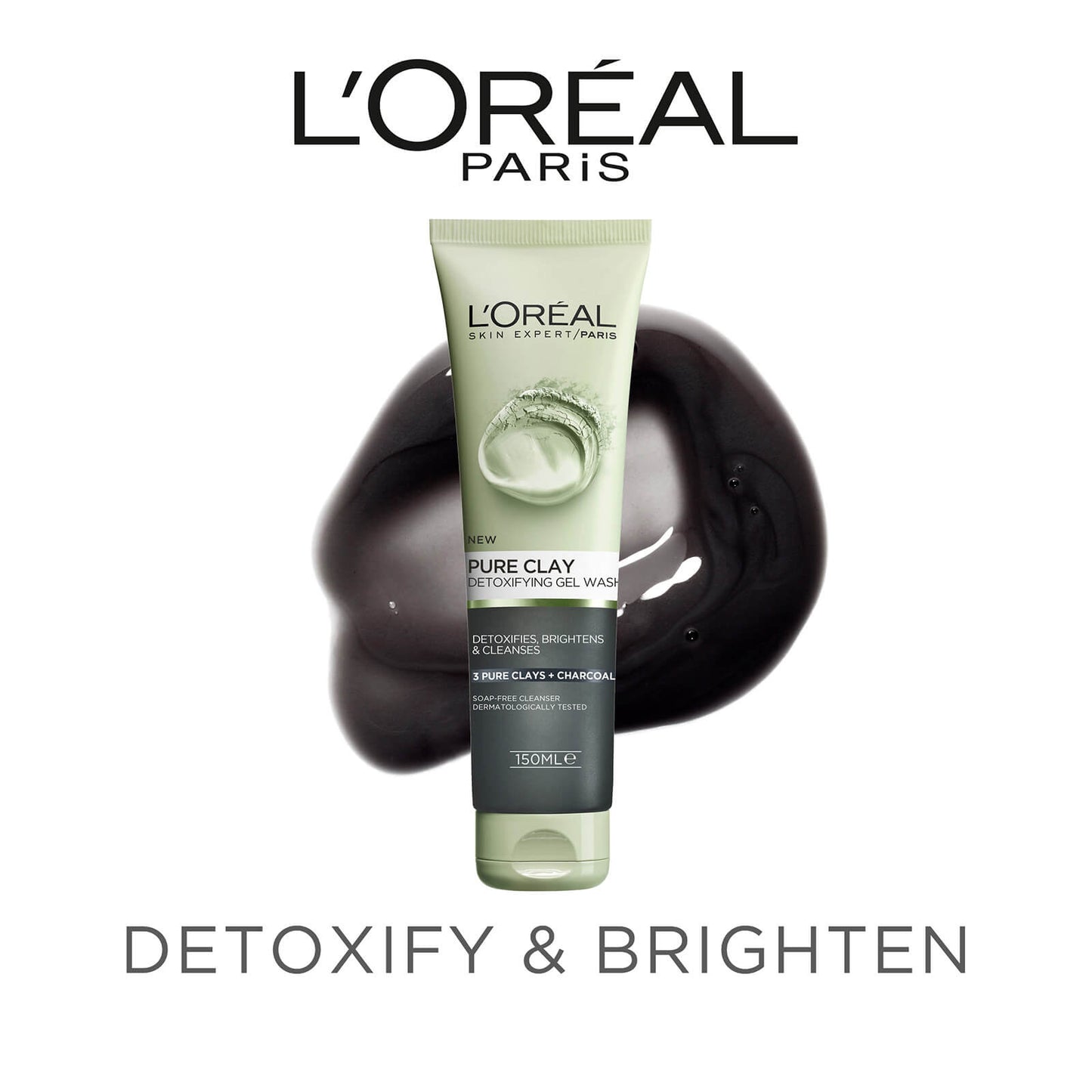 L'Oréal Paris Pure Clay Charcoal Detoxifying Gel Wash 150ml