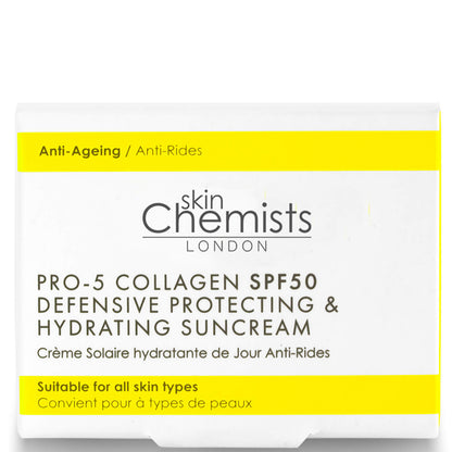 skinChemists London Pro-5 Collagen SPF50 Defensive Anti-Ageing Protecting Hydrating Sun Cream 50ml