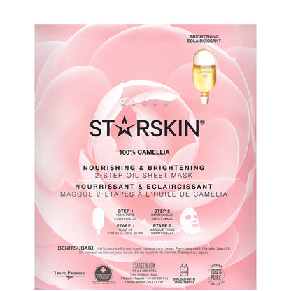 STARSKIN 100% Camellia 2-Step Oil Sheet Mask - Nourishing and Brightening