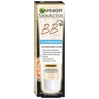 Garnier SkinActive BB Cream for Oily to Combination Skin - Medium 40ml