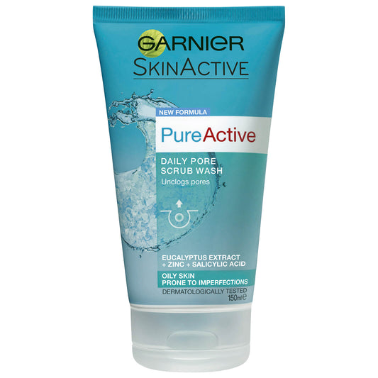 Garnier Pure Active Daily Pore Scrub Wash 150ml