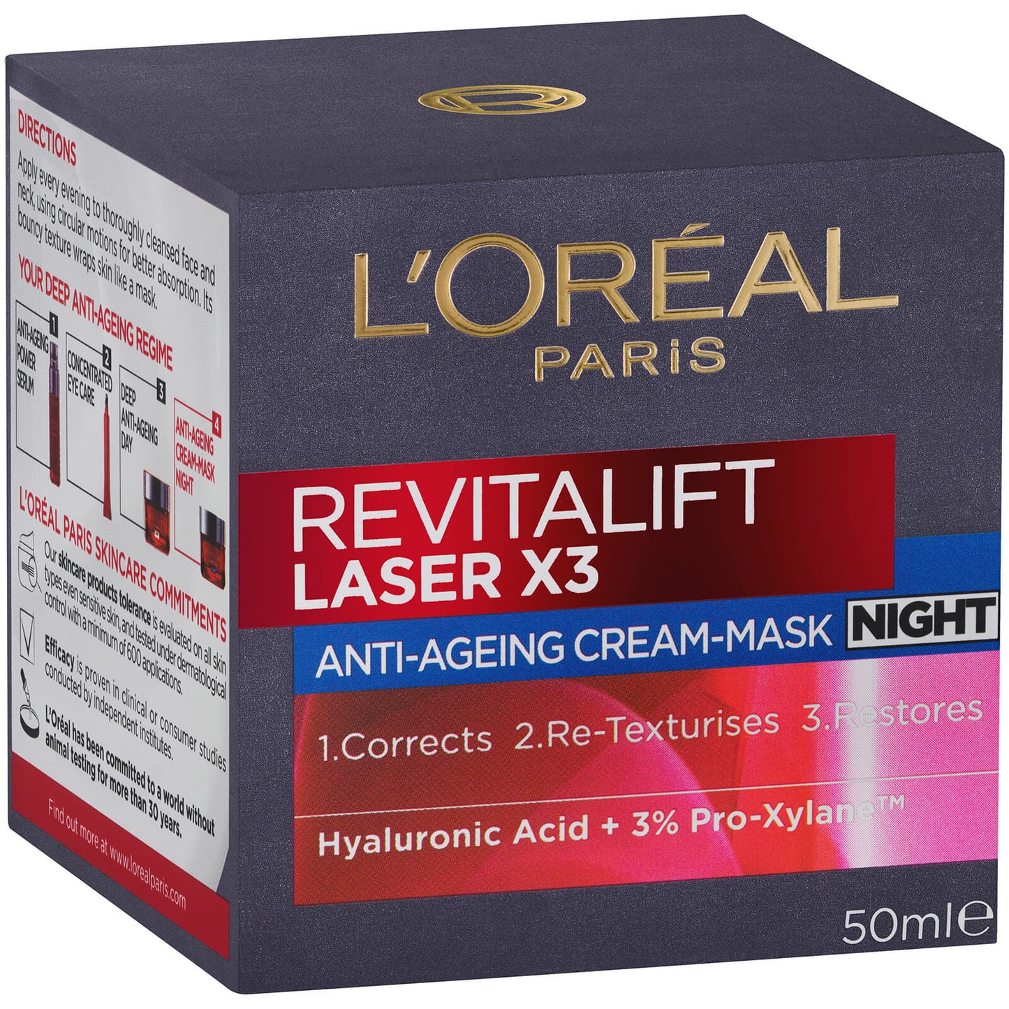 L'Oréal Paris Revitalift Laser X3 Anti-Ageing Night Mask-Cream 50ml