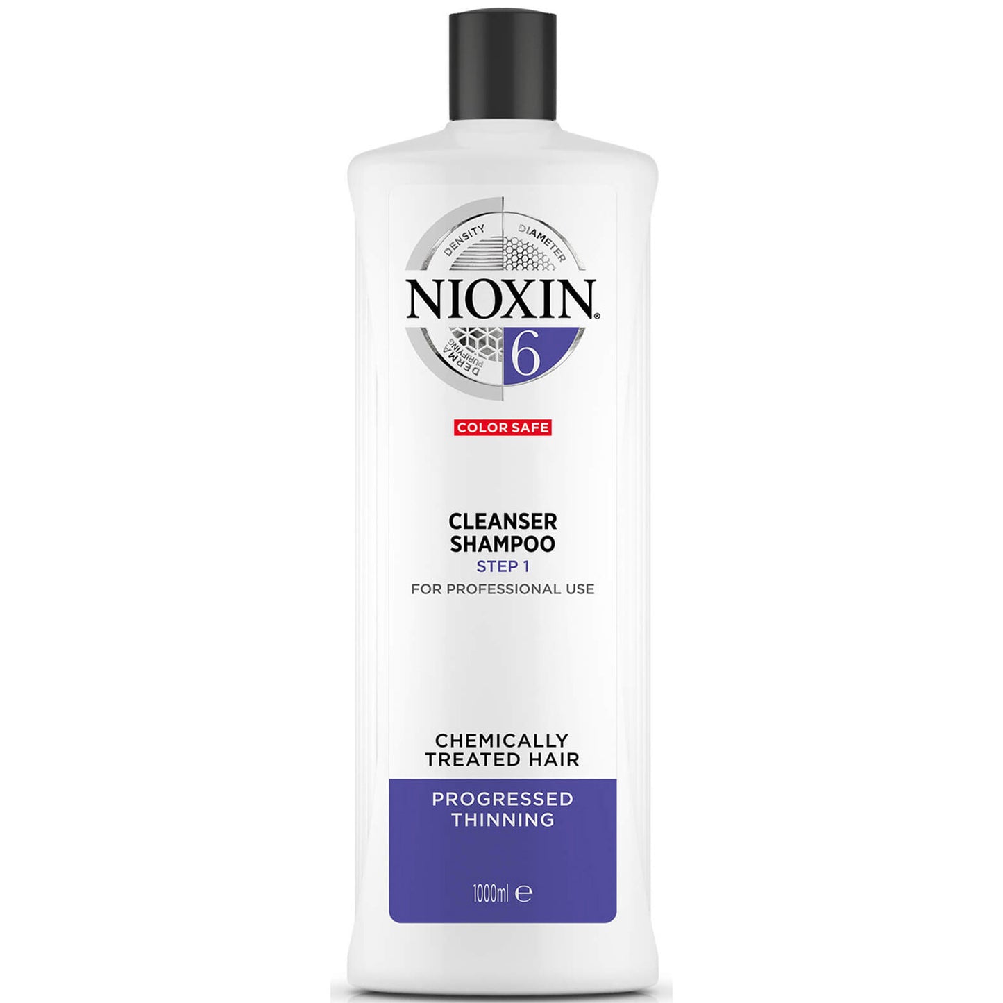 NIOXIN 3-Part System 6 Cleanser Shampoo for Chemically Treated Hair with Progressed Thinning 1000ml