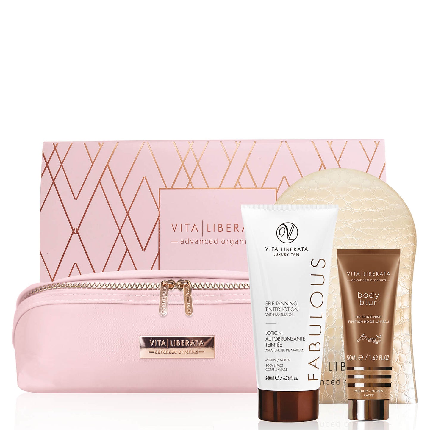 Vita Liberata Fabulous Medium Lotion Set - Pink Bag