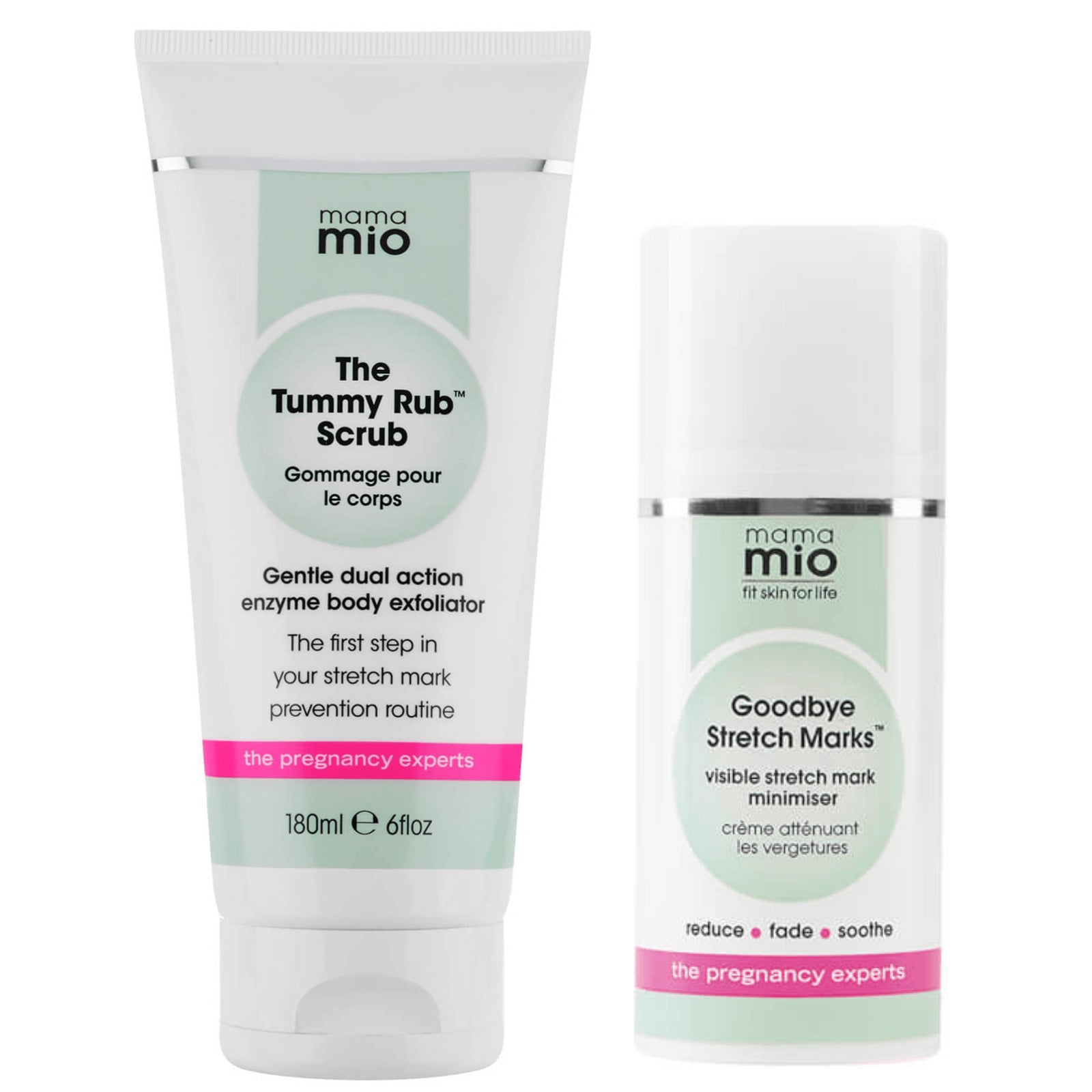 Mama Mio Stretch Mark Minimising Duo (Scrub + Minimising Cream)