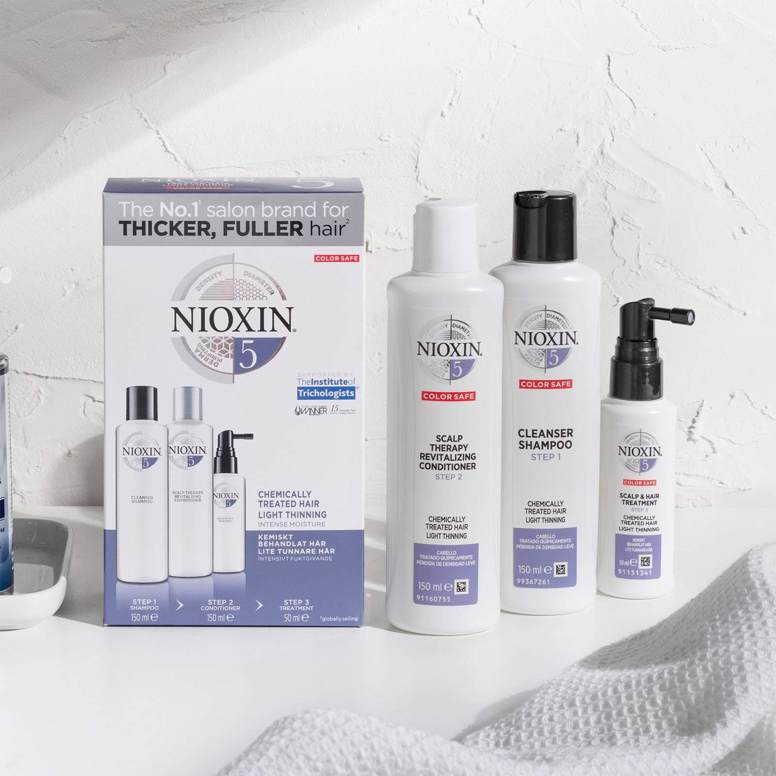 NIOXIN 3-Part System 5 Trial Kit for Chemically Treated Hair with Light Thinning