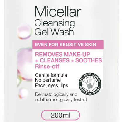 Garnier Micellar Gel Face Wash Sensitive Skin 200ml