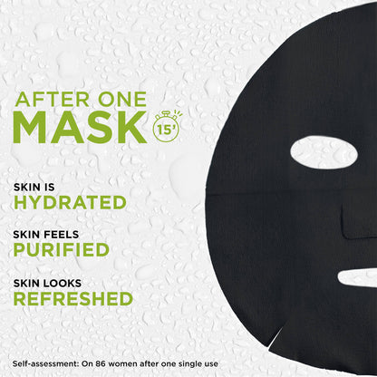 Garnier Charcoal and Algae Purifying and Hydrating Face Sheet Mask for Enlarged Pores 28g