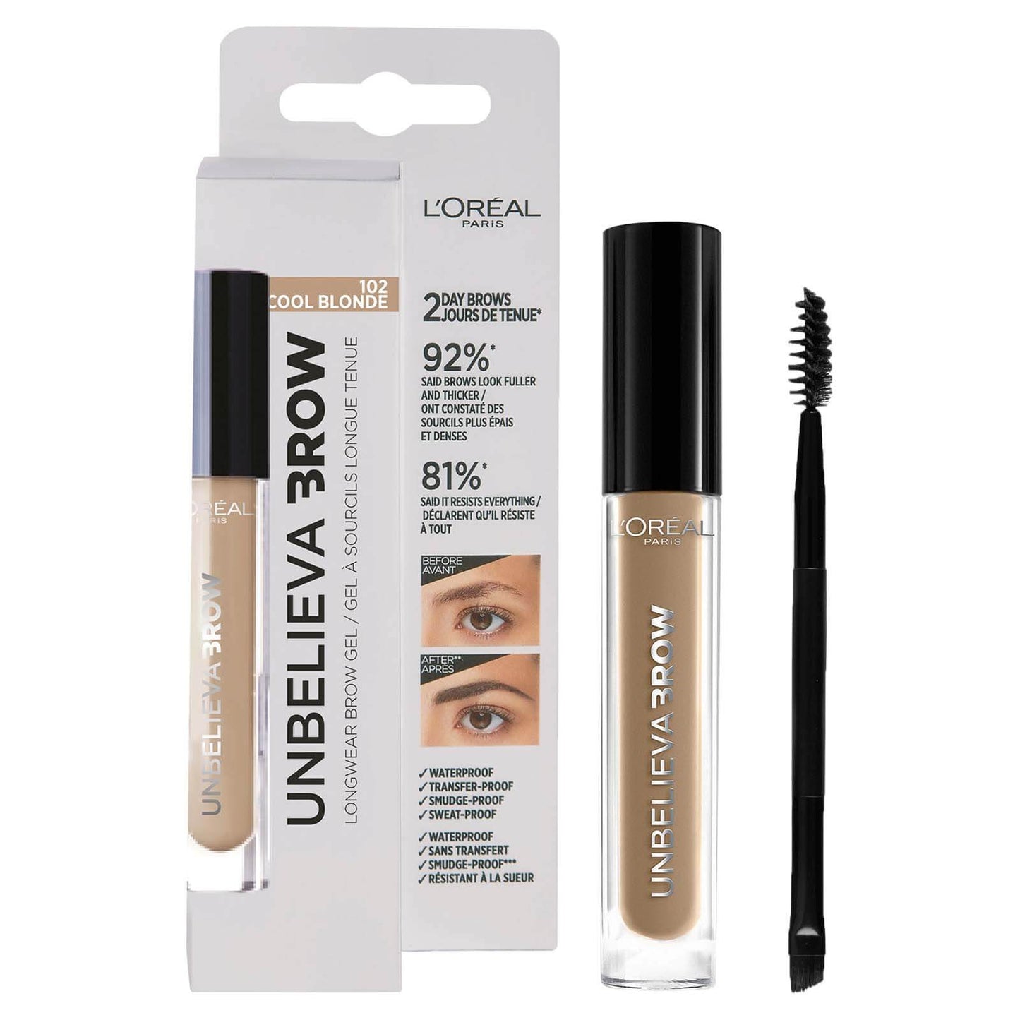 L'Oréal Paris Unbelievabrow Long-Lasting Brow Gel - 102 Cool Blonde