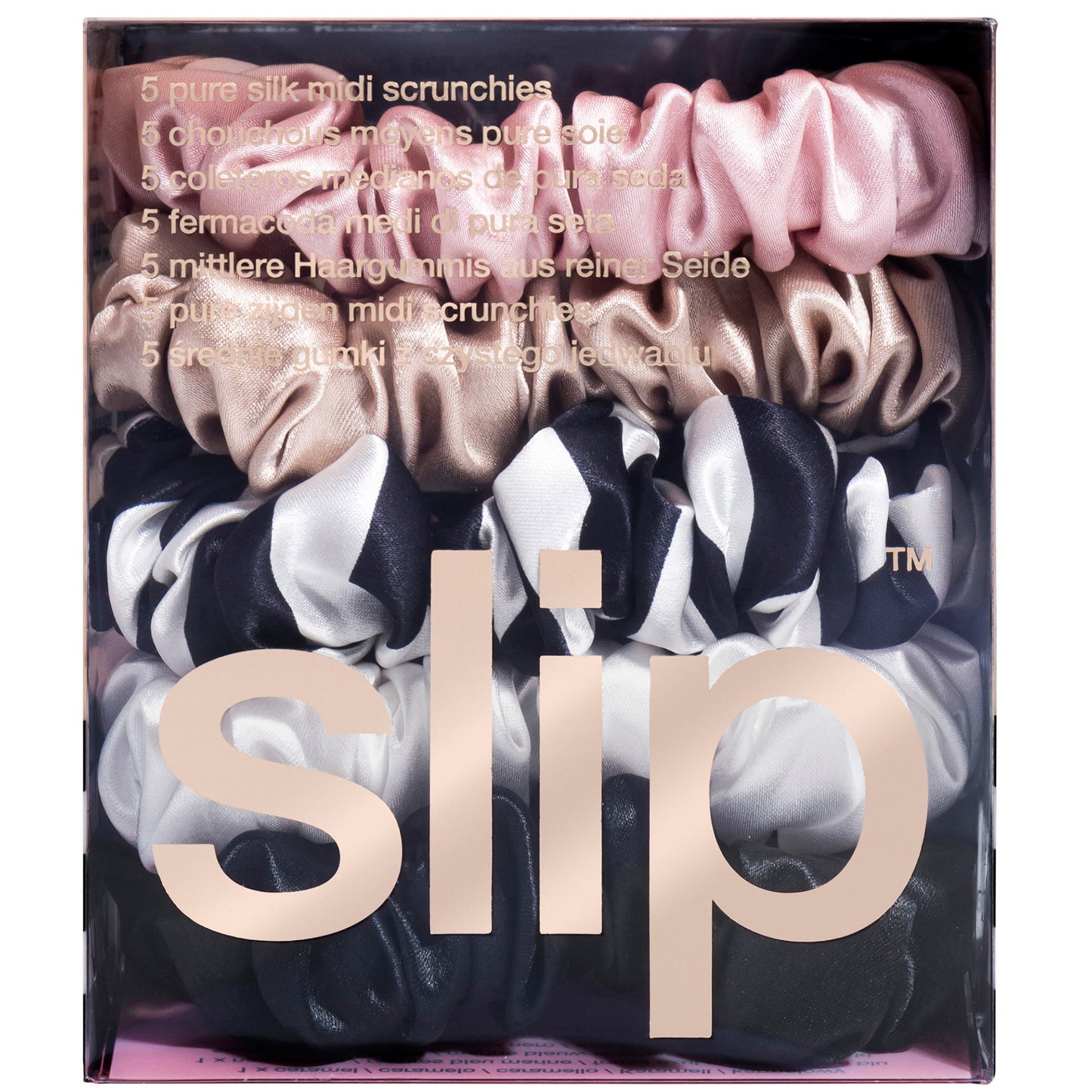 Slip Silk Midi Scrunchies - Multi (Pack of 5)