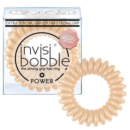 invisibobble Power Strong Hold Hair Ties - Nude (Pack of 3)