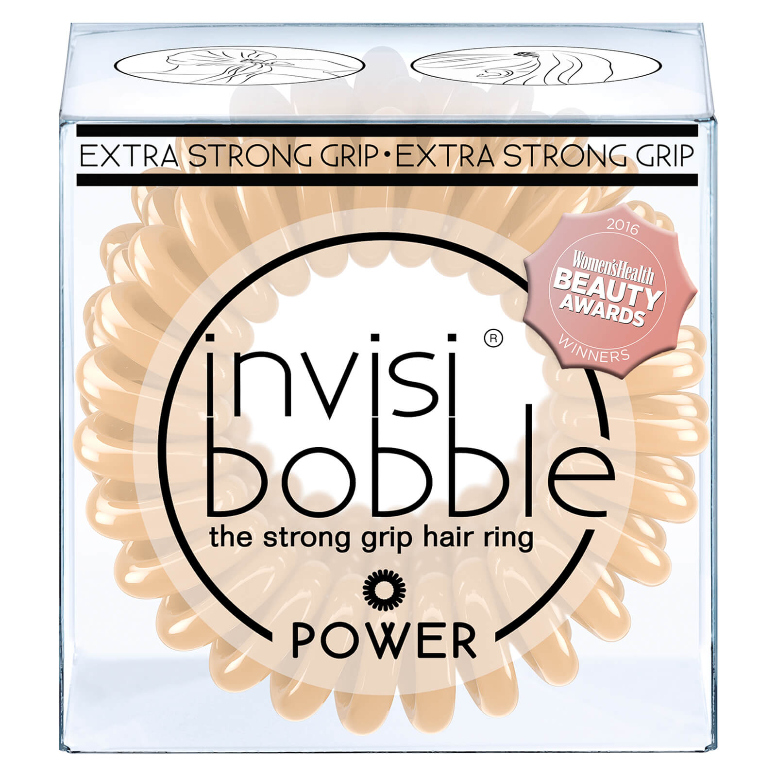 invisibobble Power Strong Hold Hair Ties - Nude (Pack of 3)