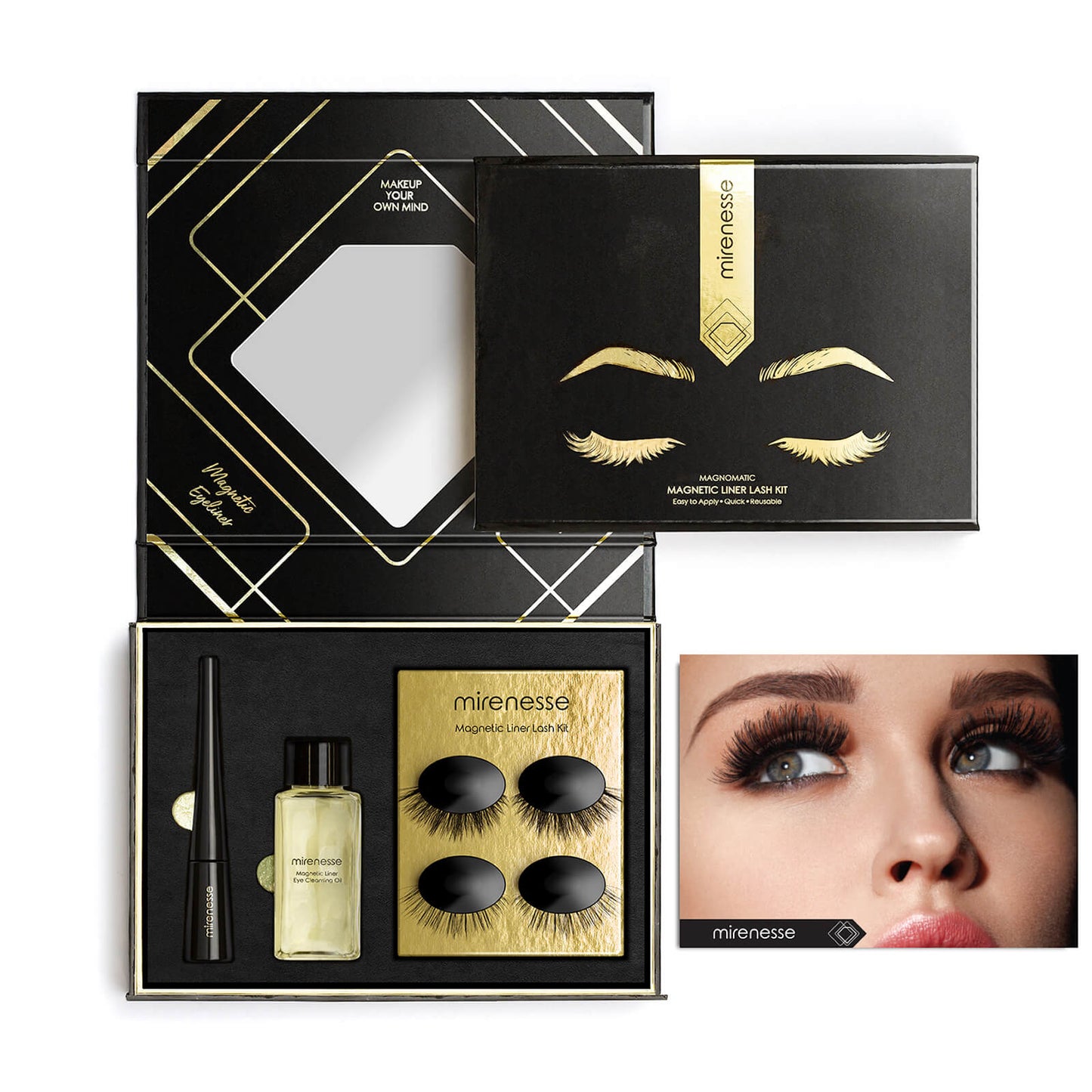 mirenesse Magnomatic Magnetic Eyeliner and Eyelashes Day and Night Kit - Volume Vivian