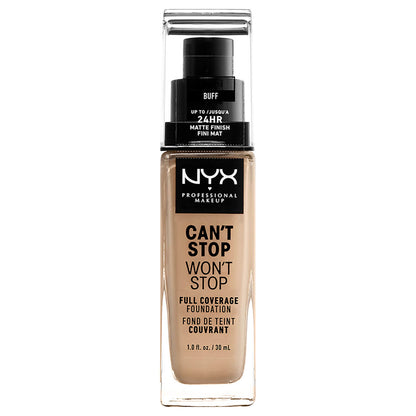 NYX Professional Makeup Can't Stop Won't Stop Full Coverage Liquid Foundation 30ml (Various Shades)