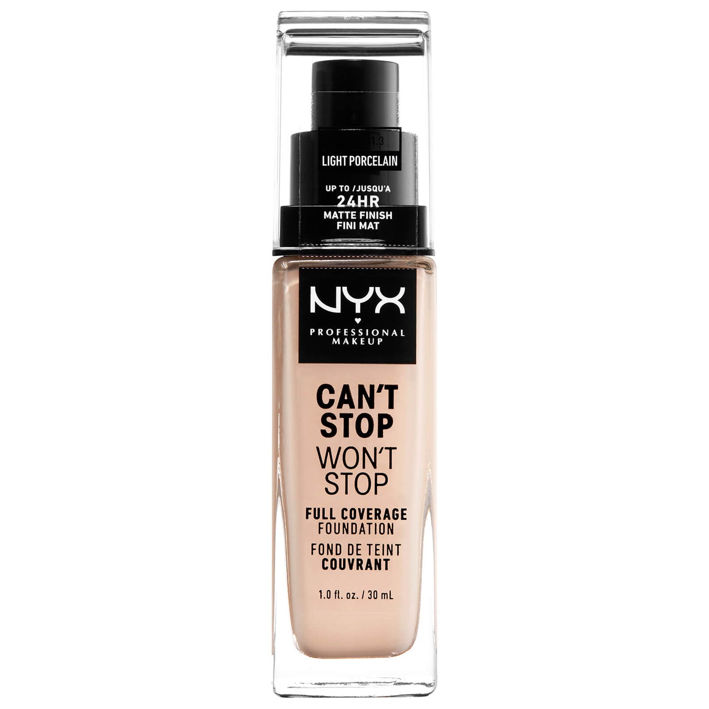 NYX Professional Makeup Can't Stop Won't Stop Full Coverage Liquid Foundation 30ml (Various Shades)