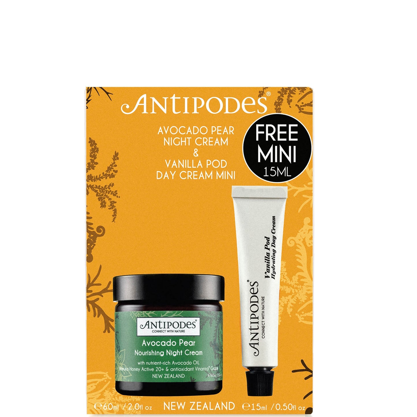 Antipodes Discovery Set - Avocado Pear Nourishing Night Cream and Mini Vanilla Pod Hydrating Day Cream