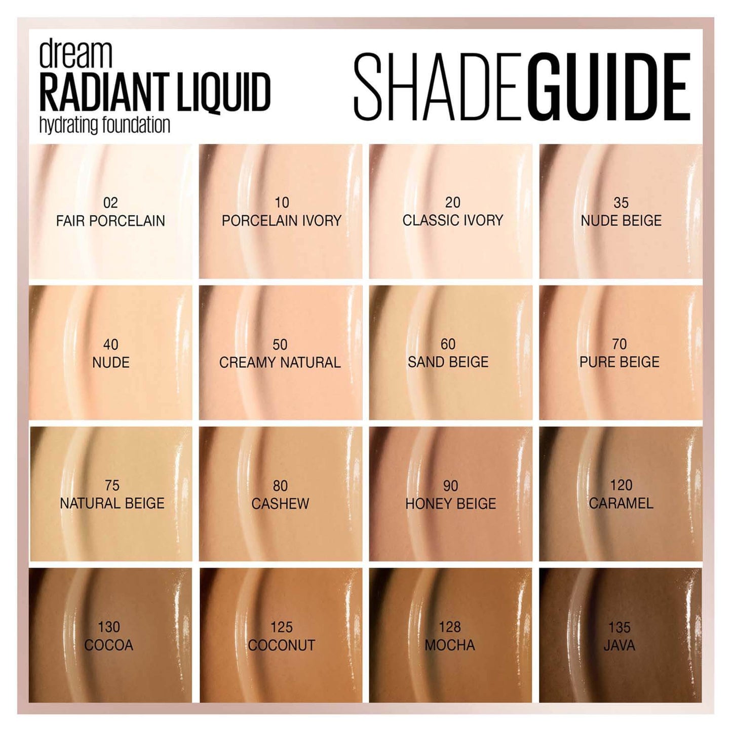 Maybelline Dream Radiant Liquid Hydrating Foundation 30ml (Various Shades)