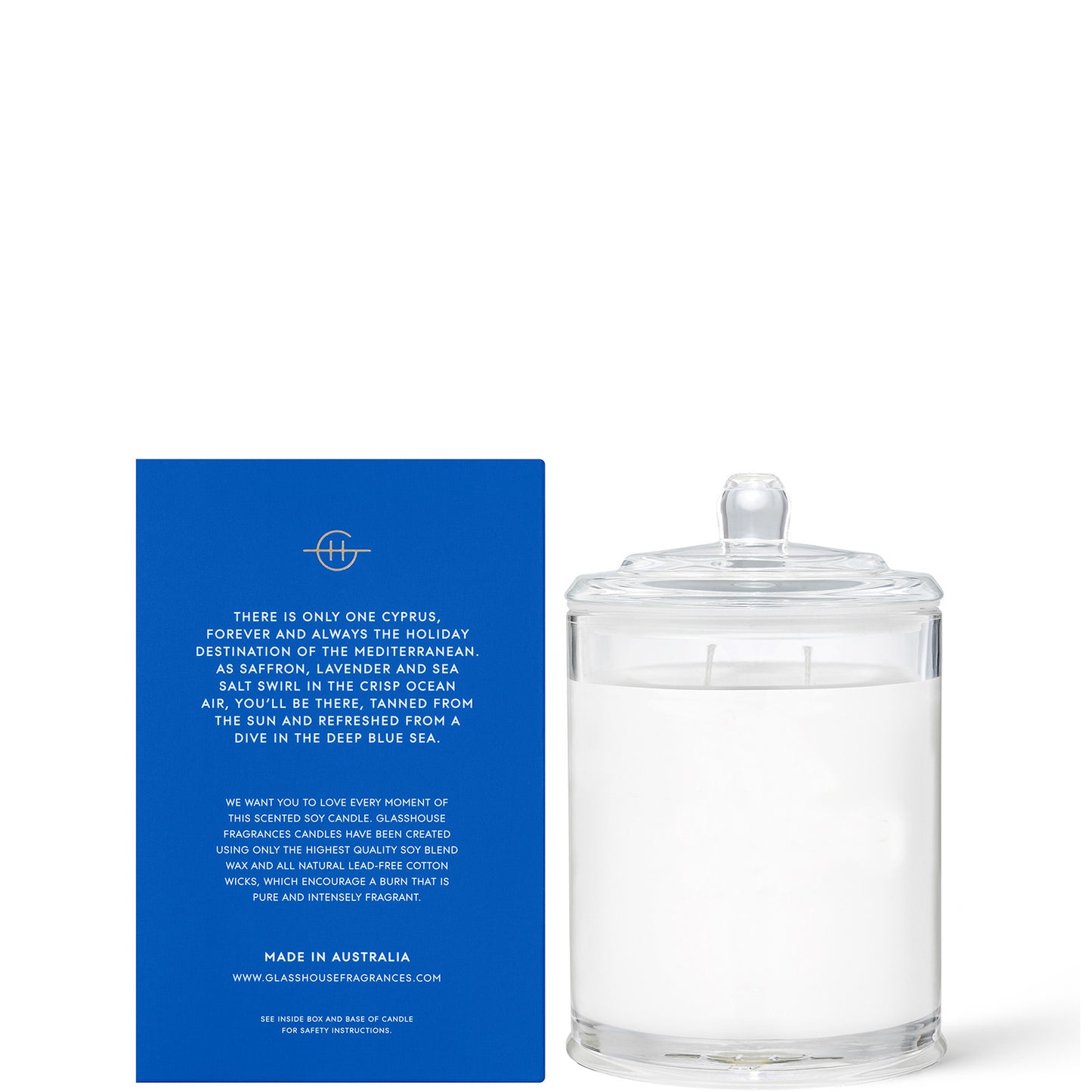 Glasshouse Fragrances Diving into Cyprus Candle 380g