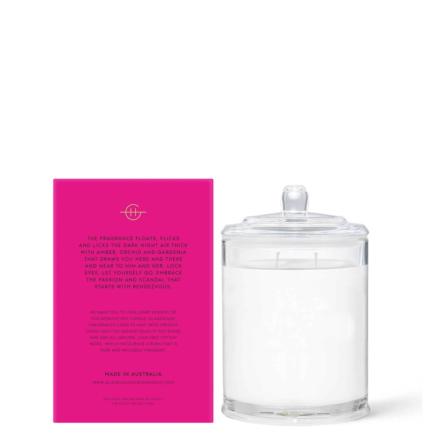 Glasshouse Fragrances Rendezvous Candle 380g