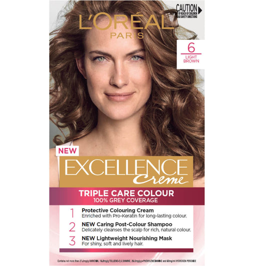 L'Oréal Paris Excellence Creme Permanent Hair Colour - Light Brown 6.0