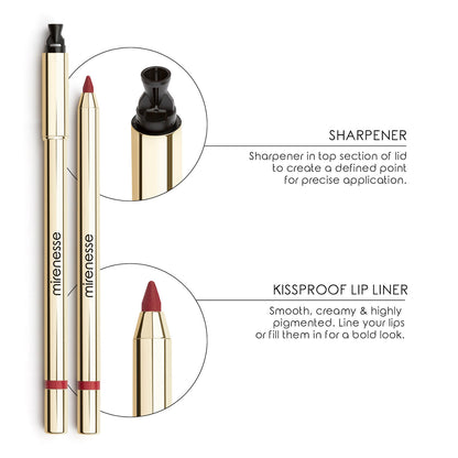 mirenesse All Day Velvet Matte Kissproof Lip Liner Set - Nude Roses