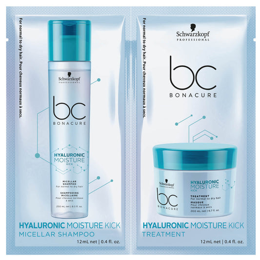 Schwarzkopf BC Bonacure Hyaluronic Moisture Kick Micellar Shampoo & Treatment Sachet (Free Gift)