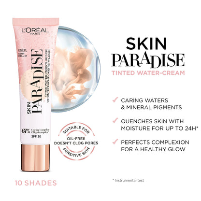 L’Oréal Paris Skin Paradise SPF20 Tinted Water-Cream 30ml (Various Shades)