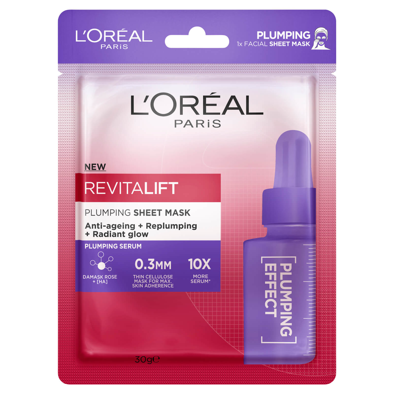 L'Oréal Paris Revitalift Plumping Sheet Masks (Pack of 5)