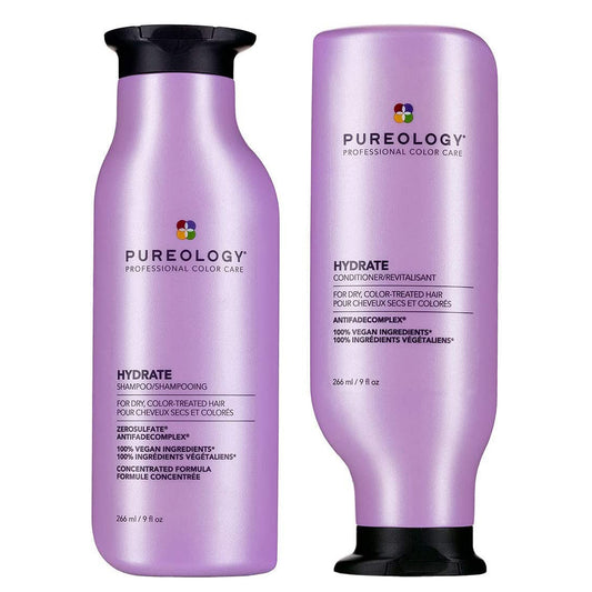 Pureology Hydrate Shampoo and Conditioner Moisturising Bundle for Dry Hair, Sulphate Free for a Gentle Cleanse