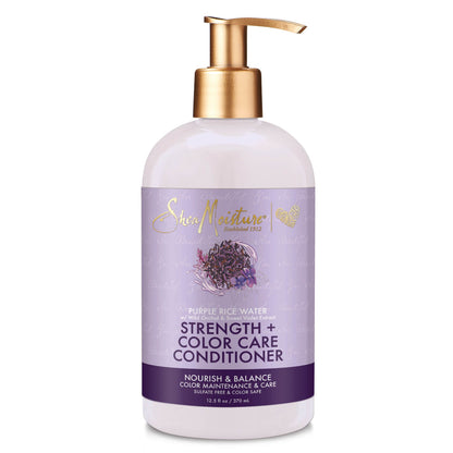 3X Shea Moisture 370ml Conditioner Strength And Colour Care Purple Rice Water With Wild Orchid And Sweet Violet Extract - 370ml