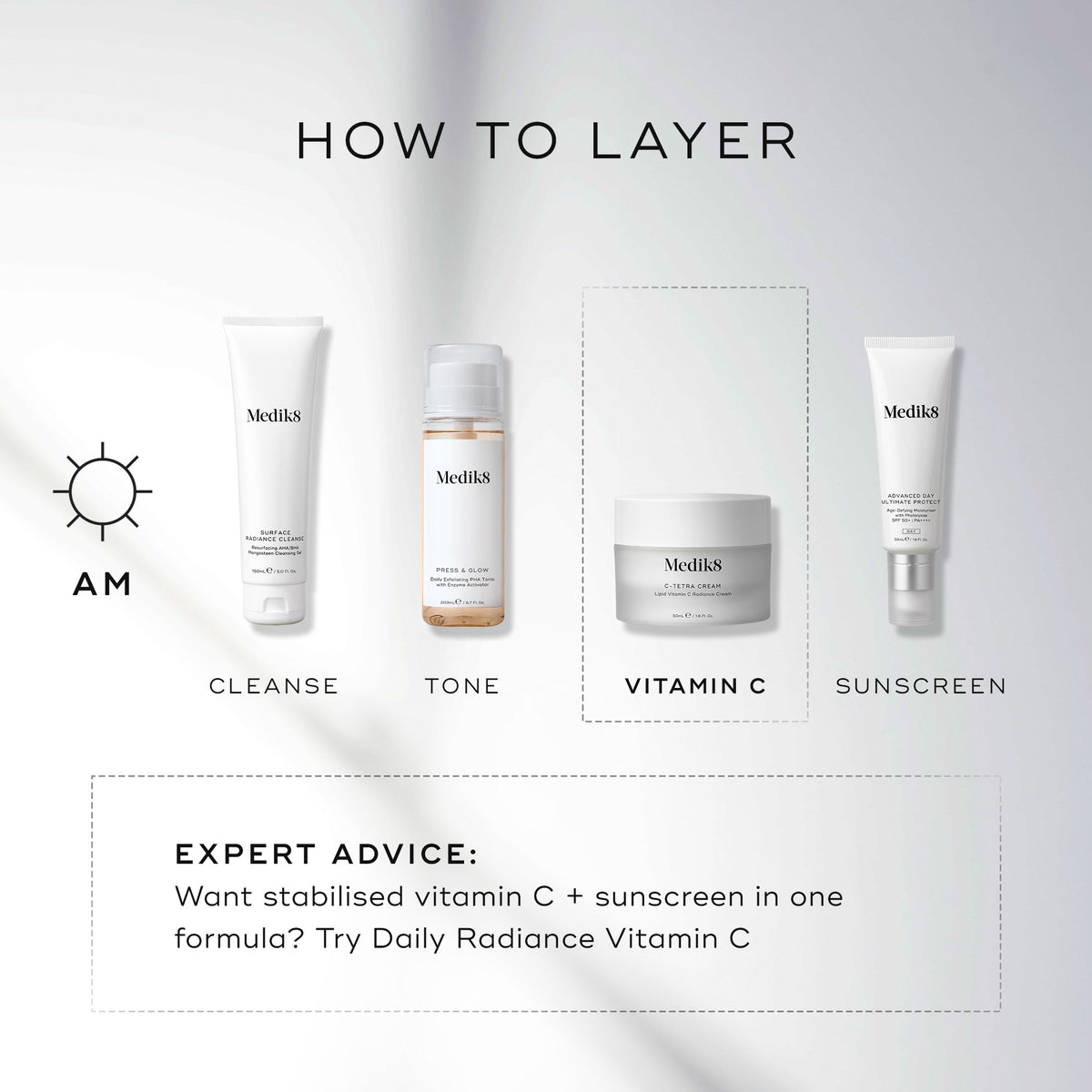 Medik8 C-Tetra Cream 50ml - Layering Guide