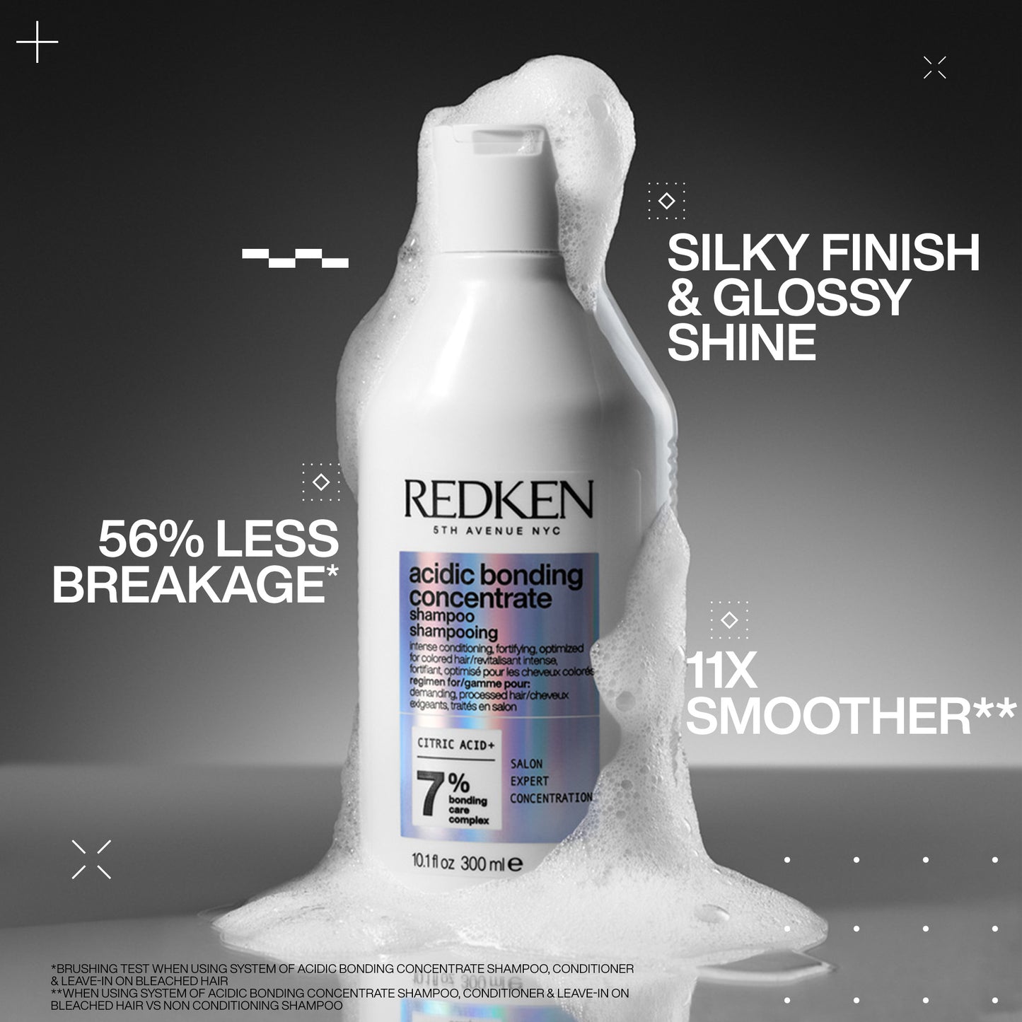 Redken Acidic Bonding Concentrate Bond Repair Sulphate Free Shampoo for Gentle Cleansing 300ml