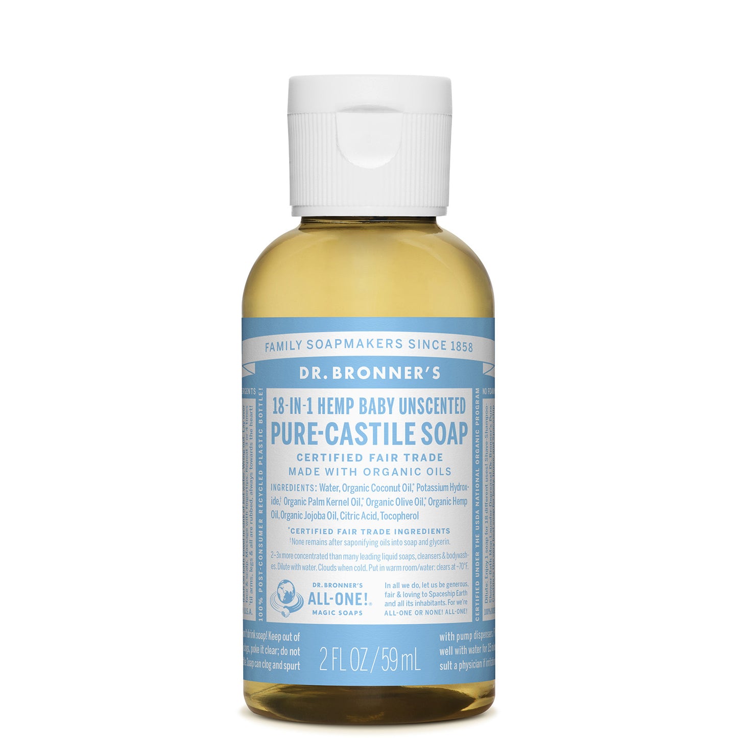 Dr. Bronner's Baby Mild Pure-Castile Liquid Soap 59ml