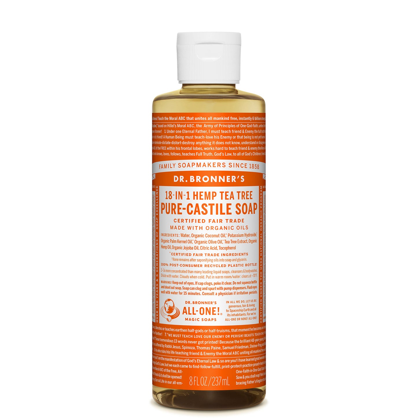 Dr. Bronner's Pure Castile Liquid Soap - Tea Tree 237ml