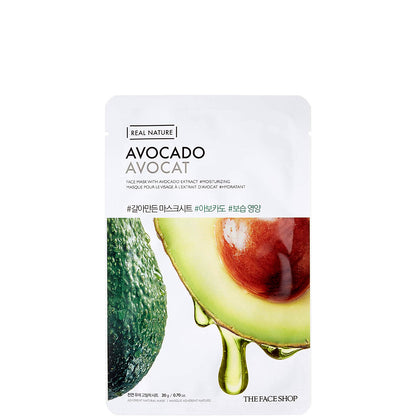 THE FACE SHOP Real Nature Sheet Mask - Avocado (Pack of 5)