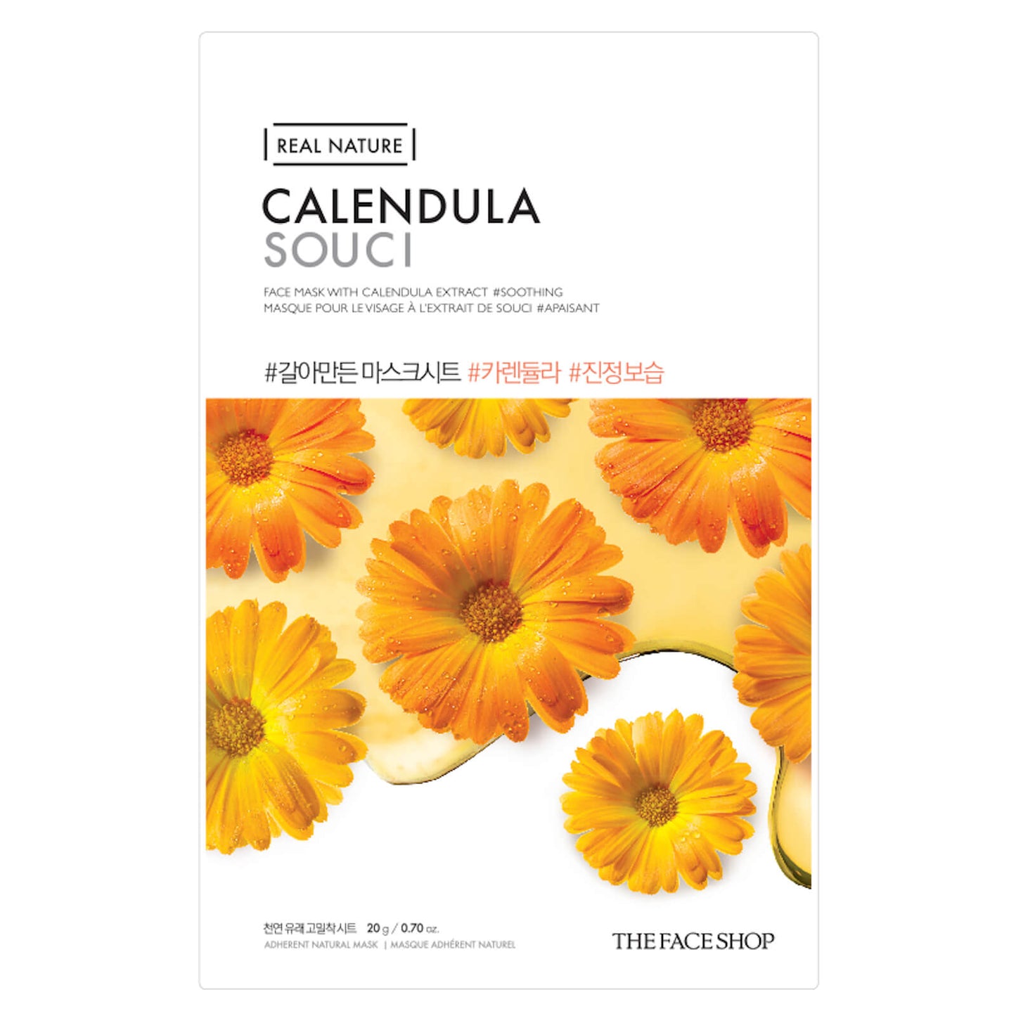 THE FACE SHOP Real Nature Sheet Mask - Calendula (Pack of 5)