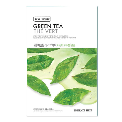 THE FACE SHOP Real Nature Sheet Mask - Green Tea (Pack of 5)