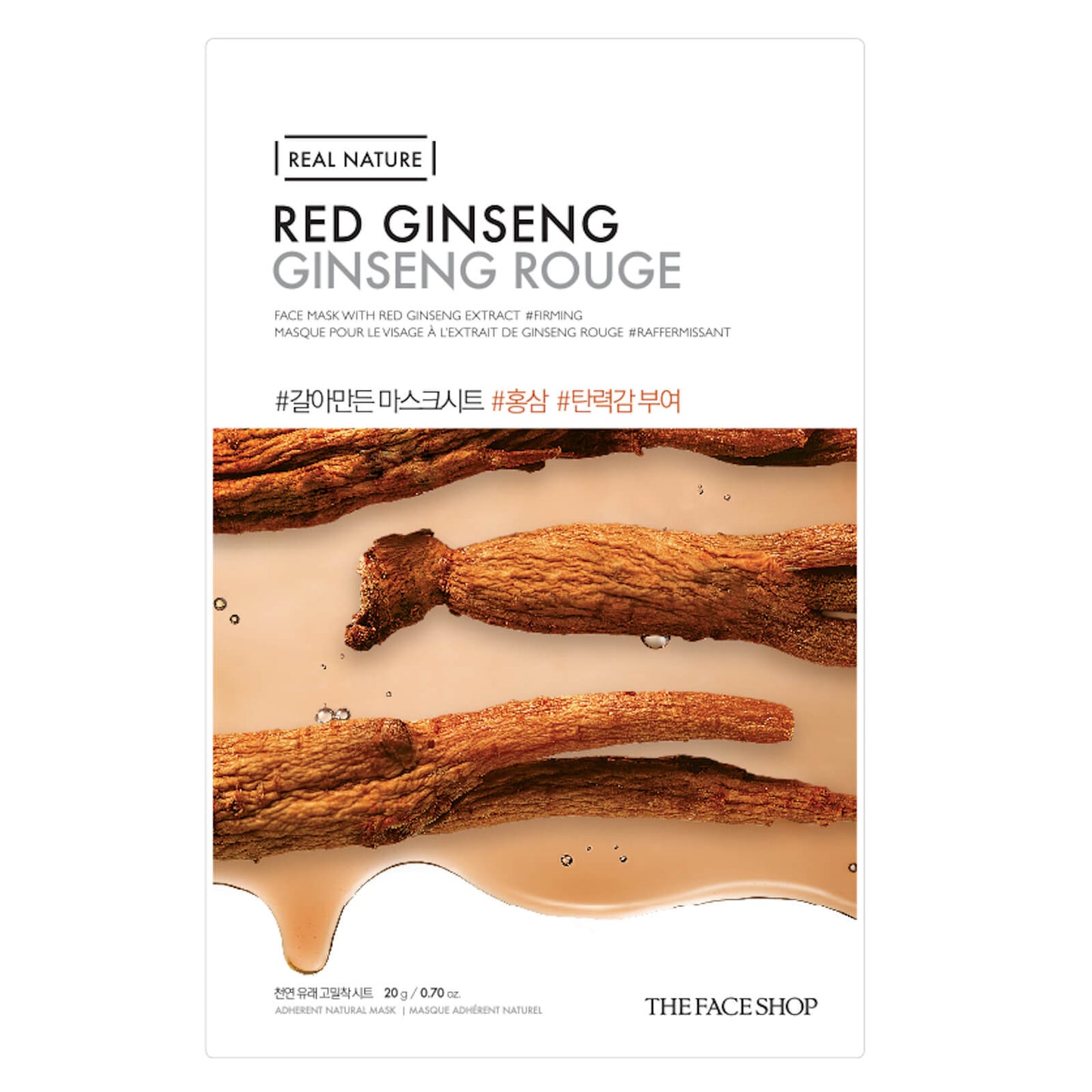 THE FACE SHOP Real Nature Sheet Mask - Red Ginseng (Pack of 5)