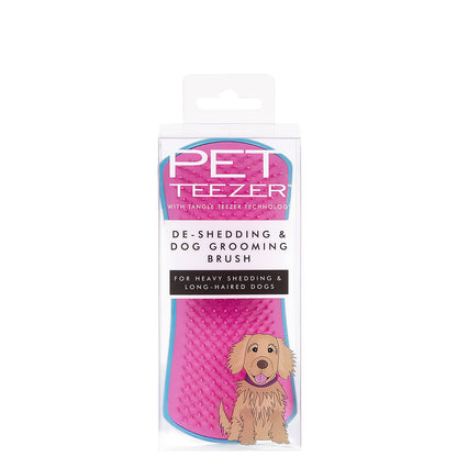 Tangle Teezer Pet Teezer De-Shedding Dog Grooming Brush - Blue and Pink