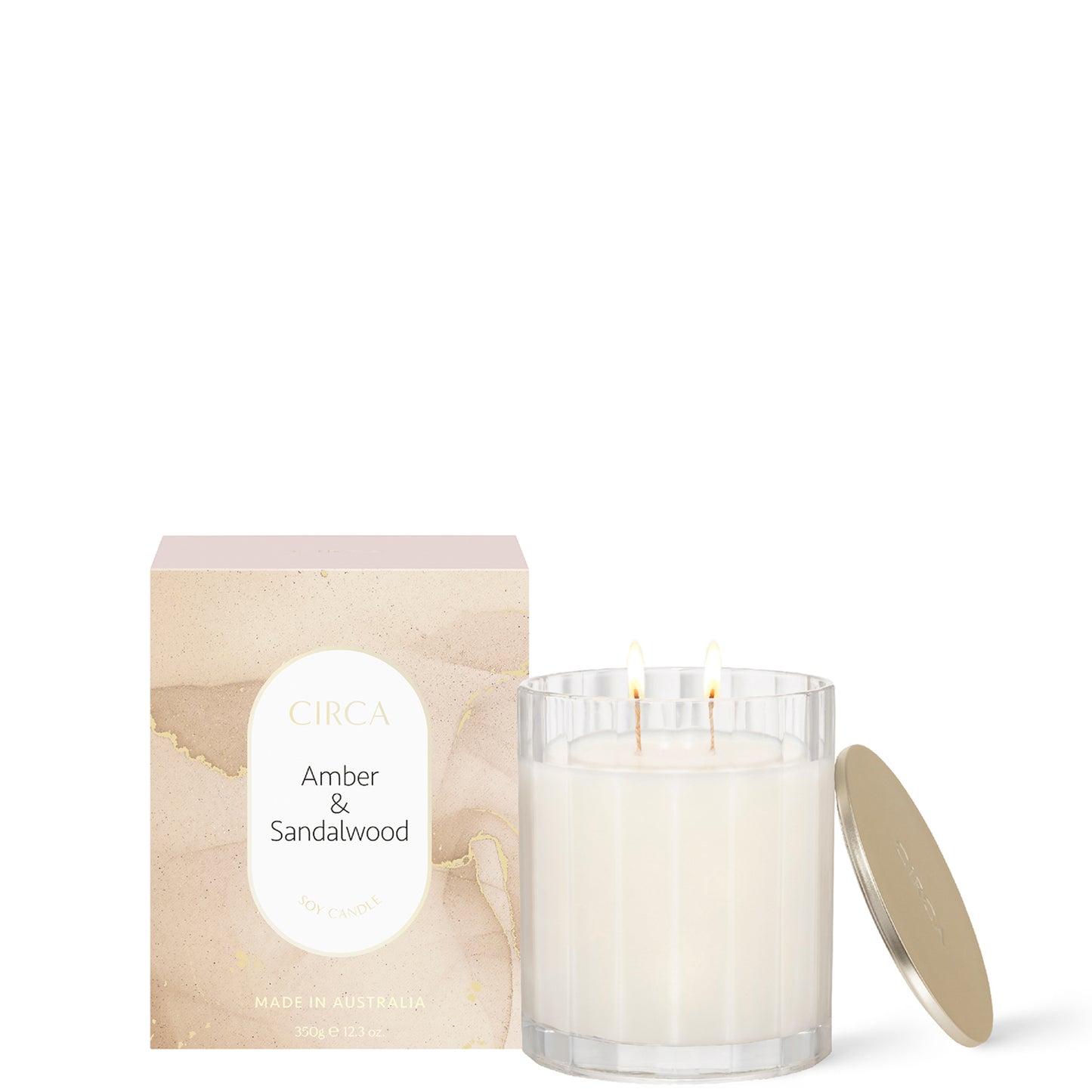 CIRCA Amber & Sandalwood Scented Soy Candle 350g