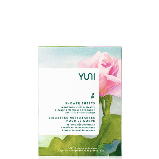 Yuni Beauty Shower Sheets with Rose and Cucumber Extract (12 Wipes)