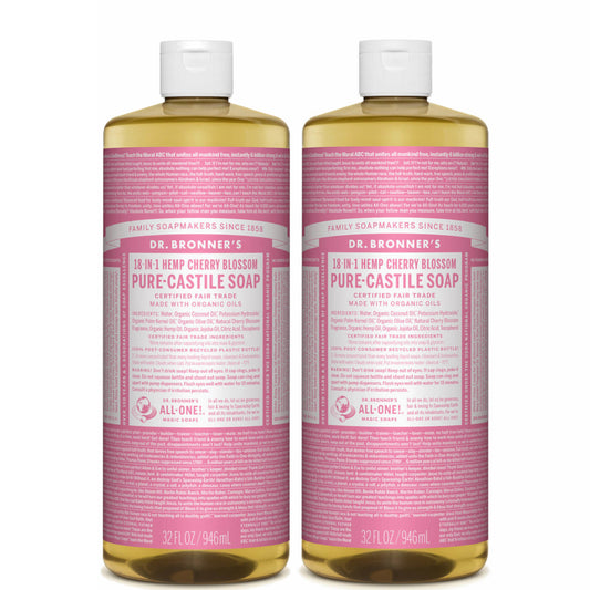 Dr. Bronner's Cherry Blossom Pure-Castile Liquid Soap Duo