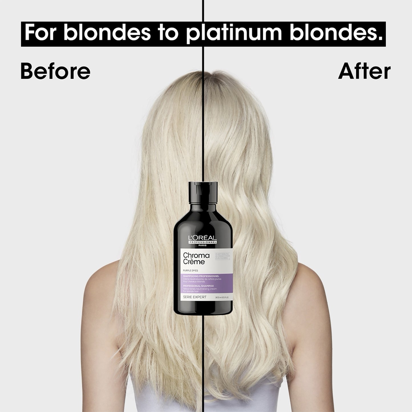 L'Oréal Professionnel Paris Chroma Crème Yellow-Tones Neutralizing Cream Shampoo - Blondes To Platinum Blondes 300ml