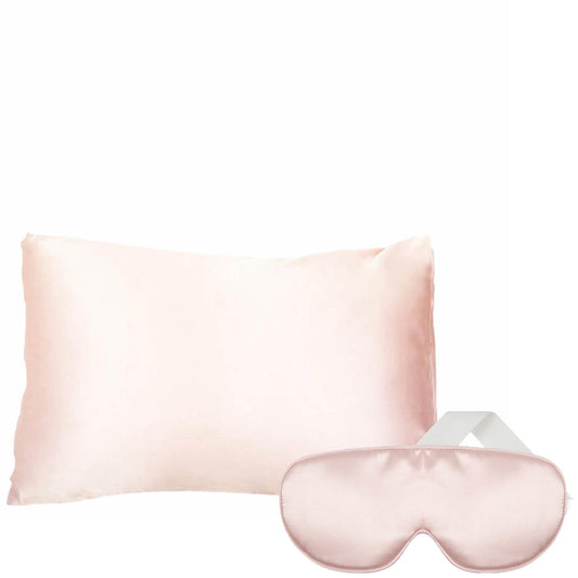 The Goodnight Co. Silk Sleep Mask and Queen Size Pillowcase - Pink