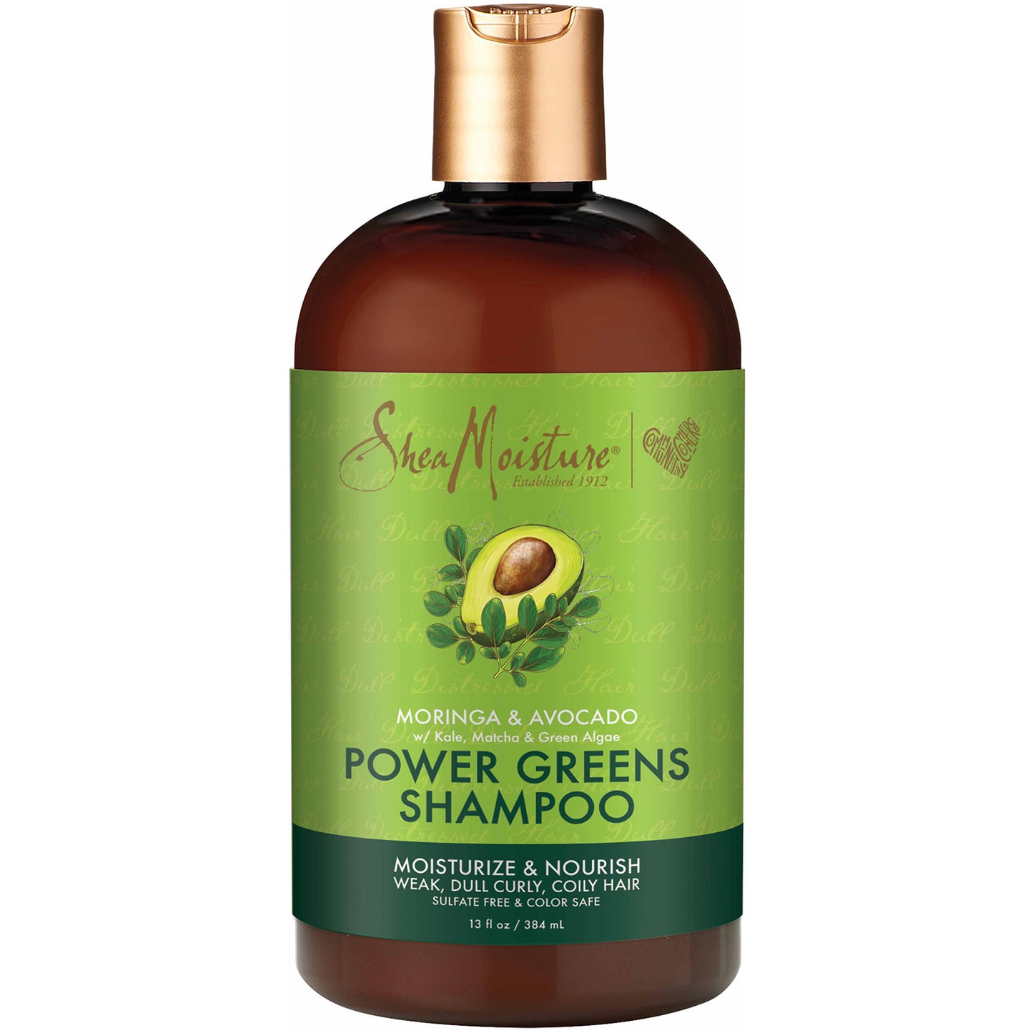 3X Shea Moisture 384ml Shampoo Power greens Moisturize And Nourish Moringa And Avocado With Kale Matcha And green Algae - 384ml