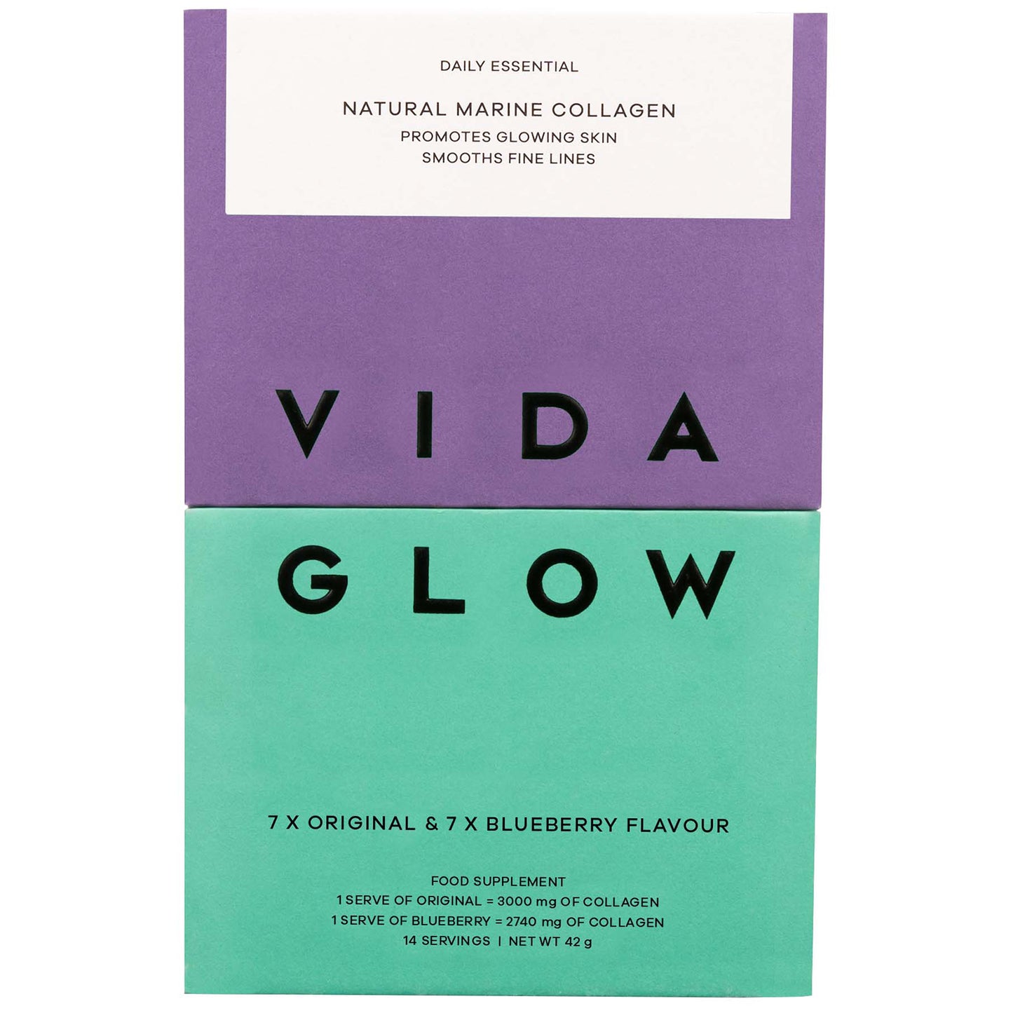 Vida Glow Mixed Natural Marine Collagen Trial Pack - 14 Serves