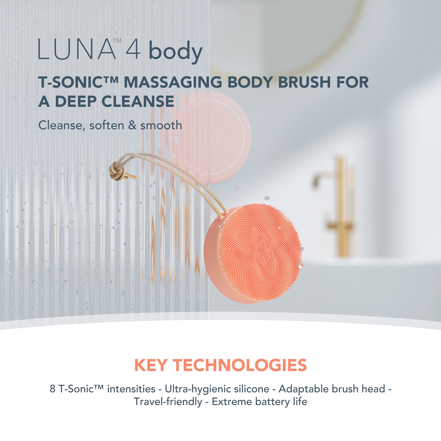 FOREO LUNA 4 BODY T-Sonic Massaging Body Brush (Various Shades)